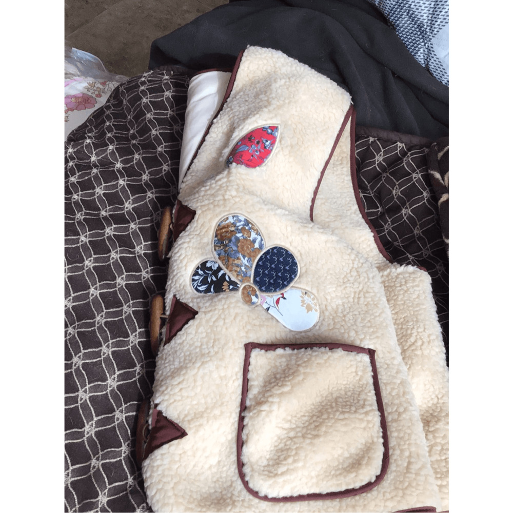 NEW! boho Faux teddy Sherpa embroidered vest - Picture 8 of 11